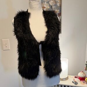 Stylish Black Faux Fur Kids Vest